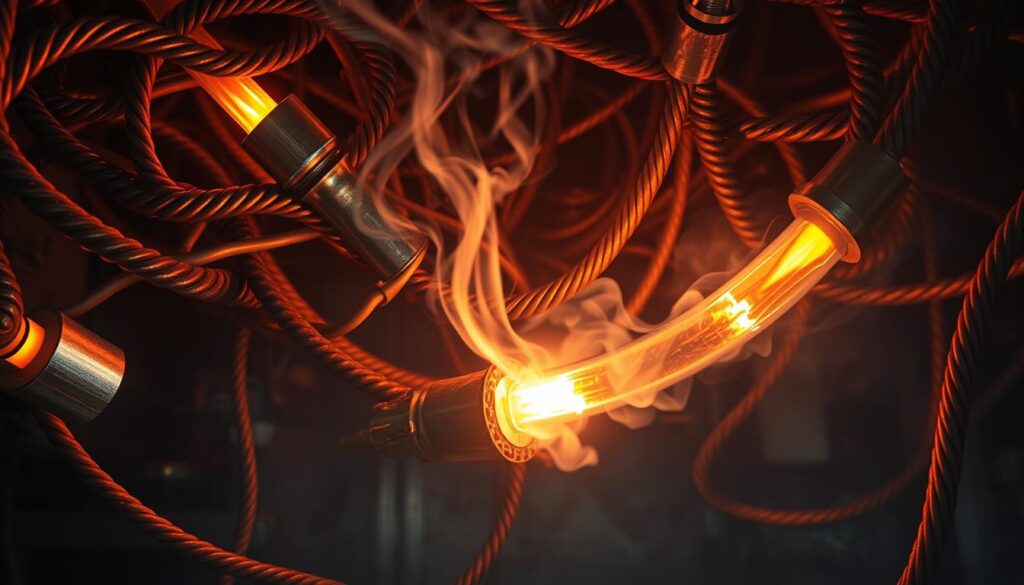 Superaquecimento de cabos elétricos